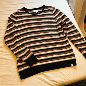 Rhythm. black ivory red striped pullover sweater